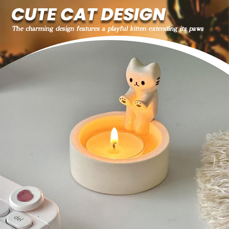 Valp Katt Kanin Tecknad Ljusstake Prydnadsföremål