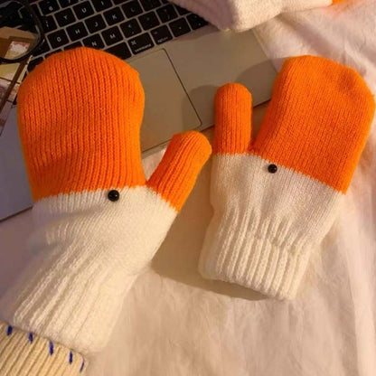 🧡🐥 Varmande Vinterhandskar med Söt Gåsdesign ❄️✨