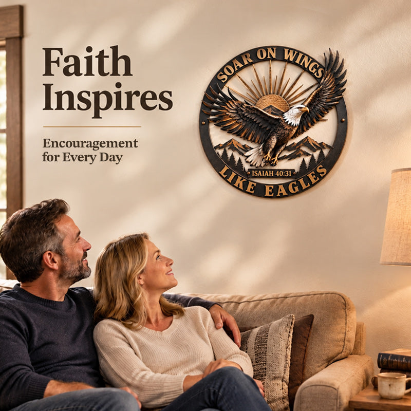 🦅“Soar on Wings Like Eagles” Christian Metal Wall Decor