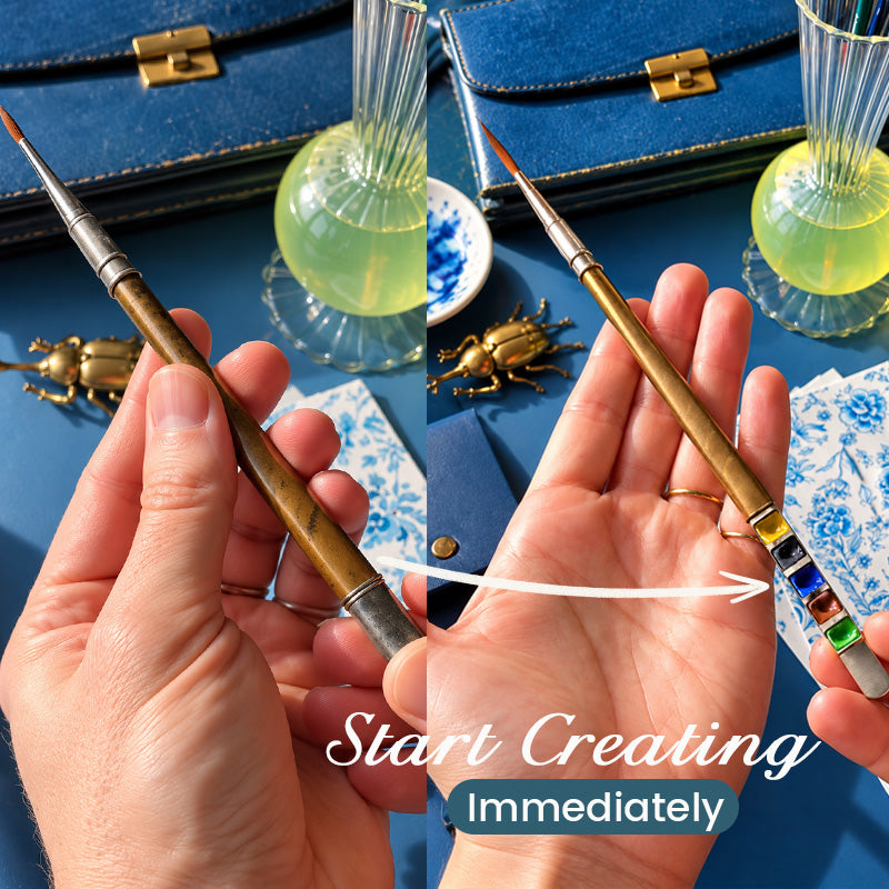 🎨Portable Paintbrush and Colors Set
