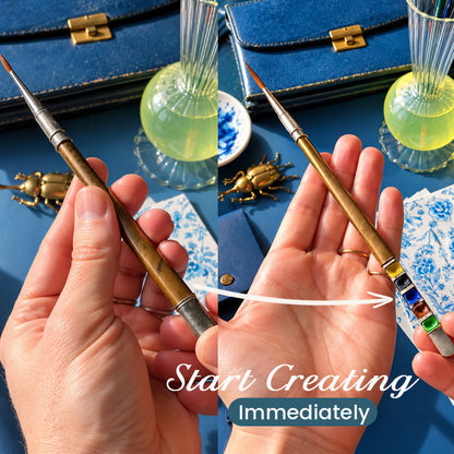 🎨Portable Paintbrush and Colors Set