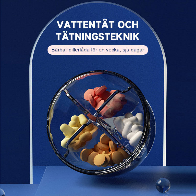 Bärbar pillerlåda för en vecka, sju dagar