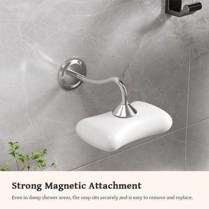 🧼 Magnetisk Tvålhållare i Rostfritt Stål - Smidig Förvaring, Håll Rent 🧼