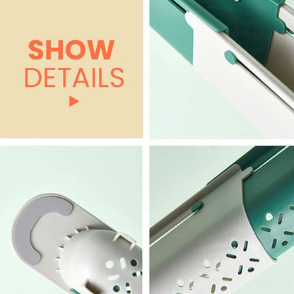 Teleskopisk 2-i-1 hållare för diskbänksförvaring