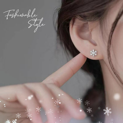 925 silverörhängen med snöflingor - elegant vinterglamour