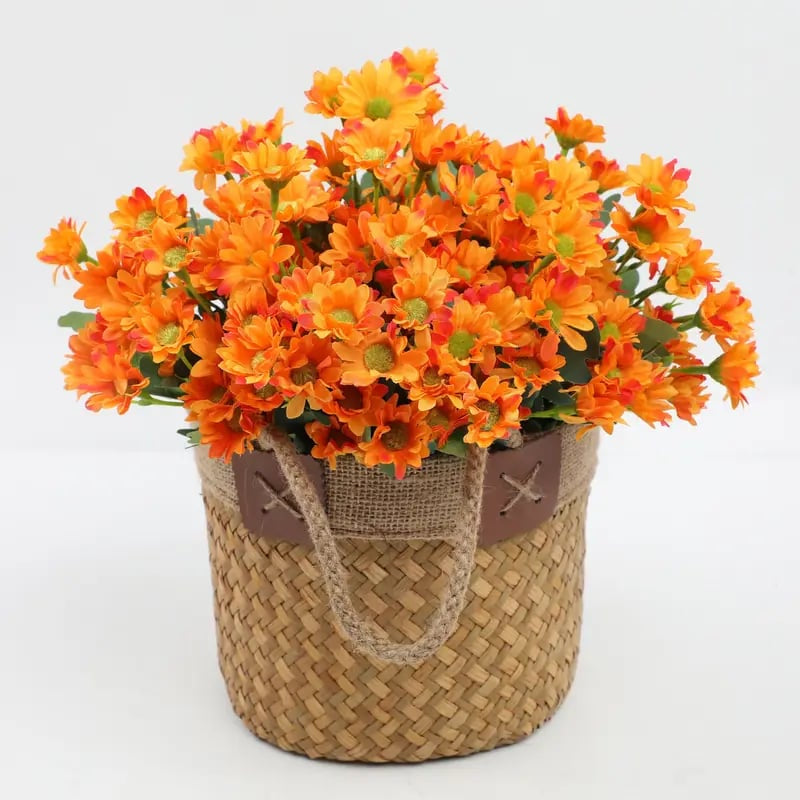 🌼- Artificial Outdoor Sunset Mums Flowers - UV resistant, Waterproof, Windproof