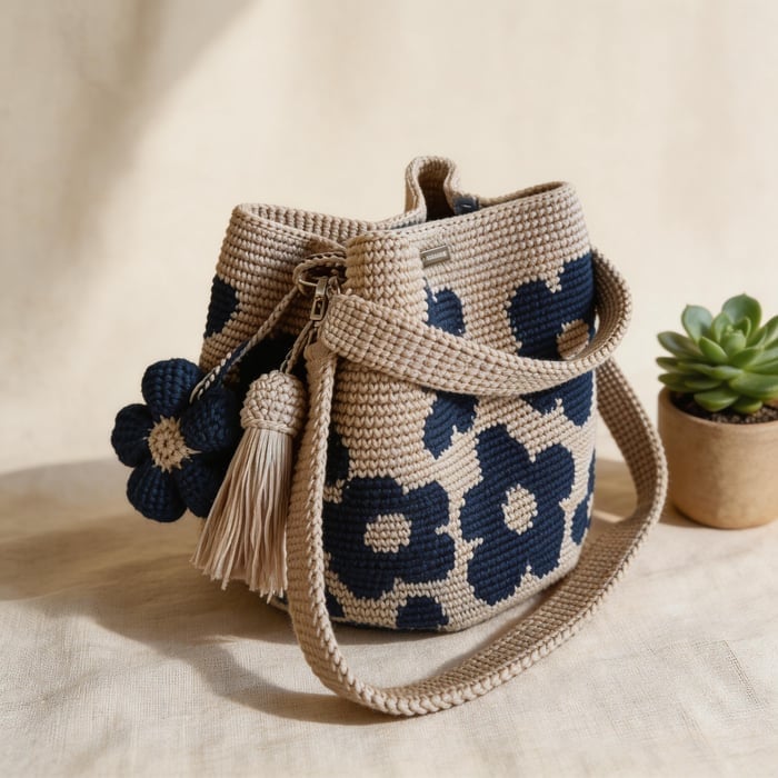 👜Handmade Crochet Flower Tote 🌼✨