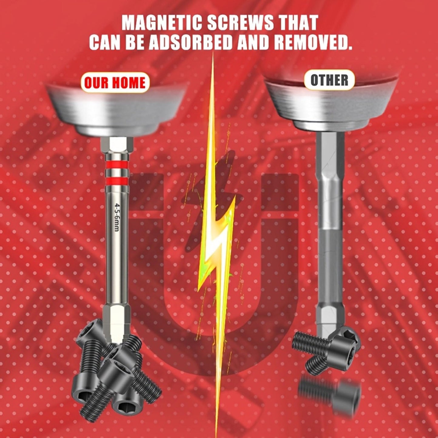 🔧  High-hardness, strong-magnet pyramid-shaped hex electric screwdriver bit – impact-resistant