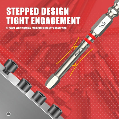 🔧  High-hardness, strong-magnet pyramid-shaped hex electric screwdriver bit – impact-resistant