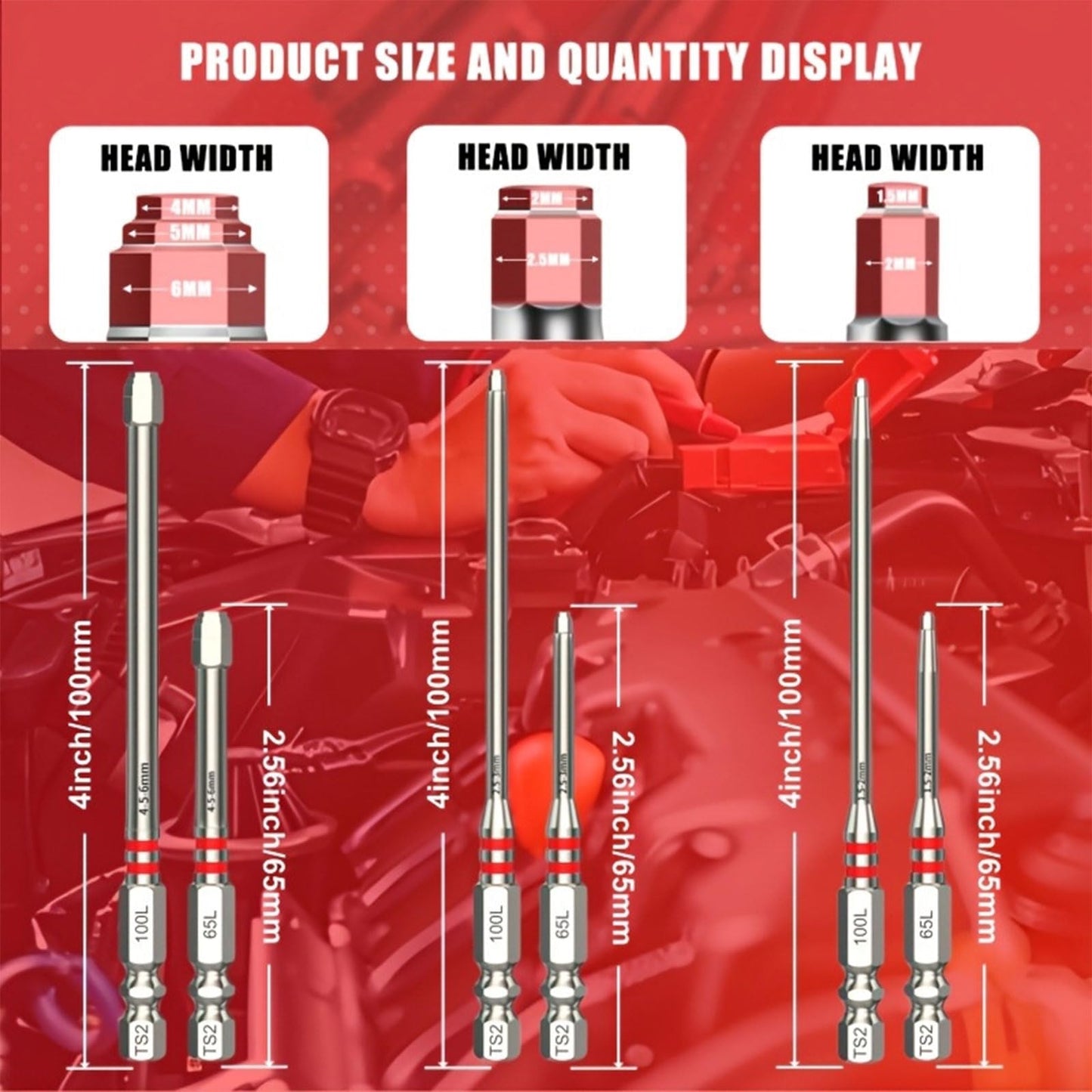 🔧  High-hardness, strong-magnet pyramid-shaped hex electric screwdriver bit – impact-resistant