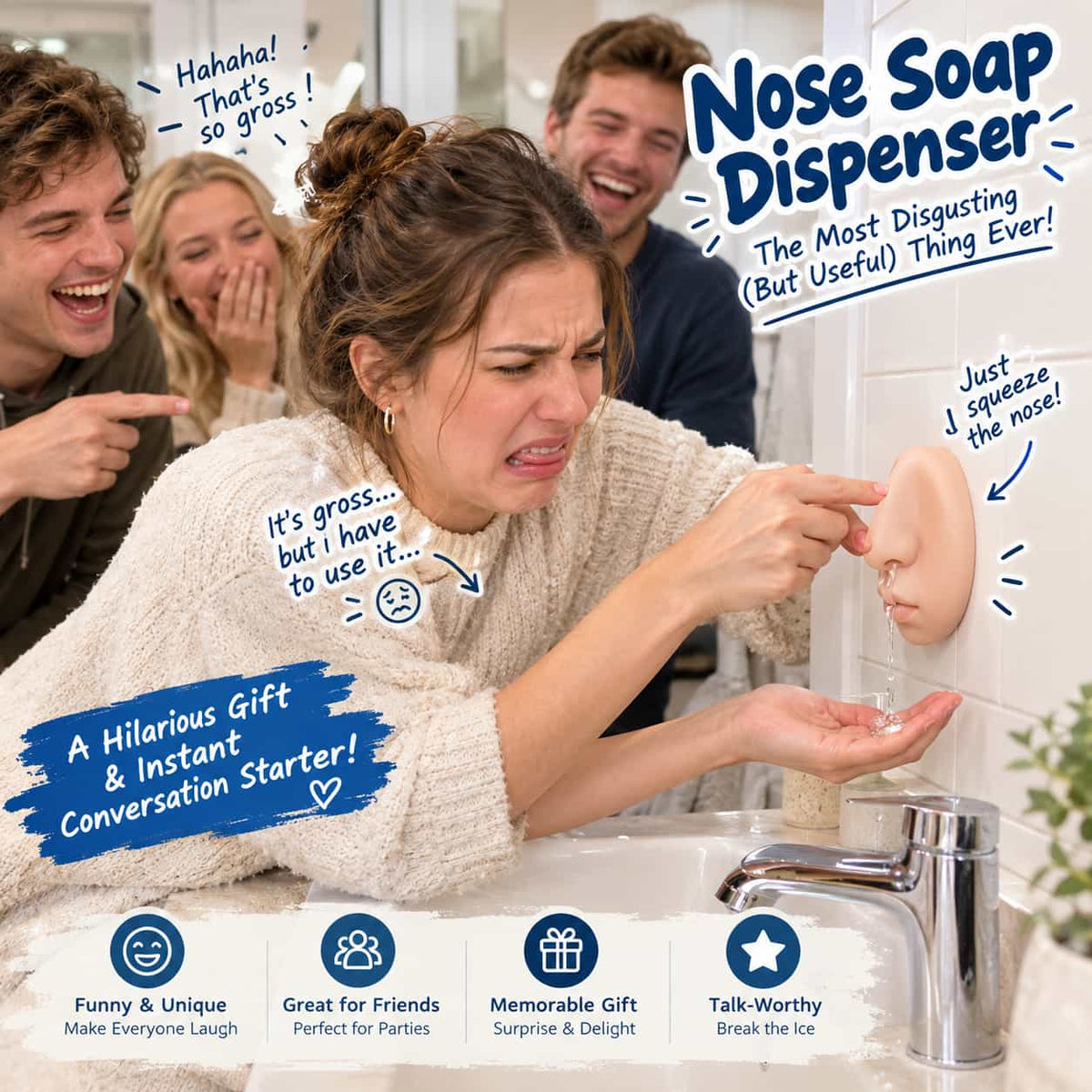 👃Realistic Nose Shape Wall-Mounted Soap Dispenser