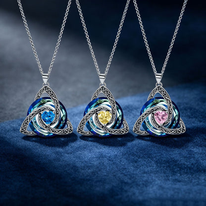 ✨Birthstone Celtic Trinity Knot Necklace – Meaningful Symbol of Love & Connection ❤️