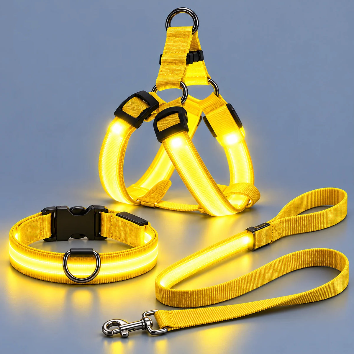 🐾✨LED Light-Up Dog Harness and Leash Set