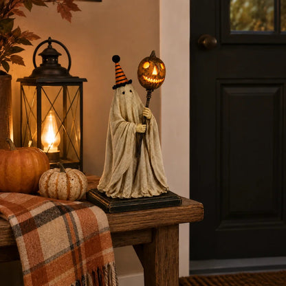 👻Lighted Vintage Ghost Figurine with Glowing Pumpkin Staff-🔥Buy 2 Get Free Shipping