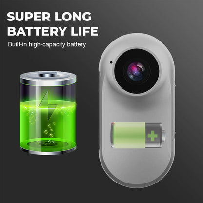 Actionkamera med lång batteritid och tummanövrering