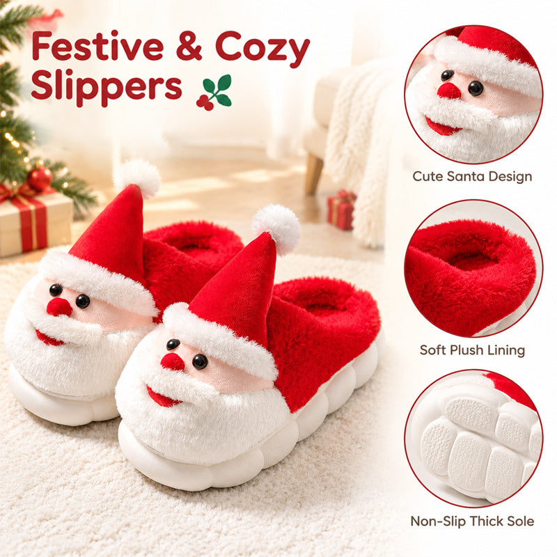 🎅Santa Claus Winter Slippers - Festive Red Green Home Shoes