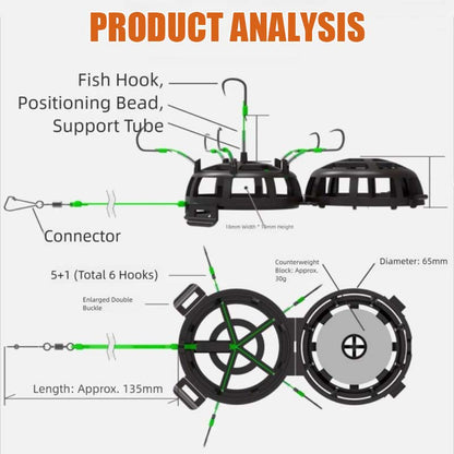 Bur med inverterad botten och uppåtriktad betesbur Krok