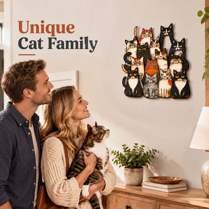 🐾Whimsical Cat Family Metal Wall Art