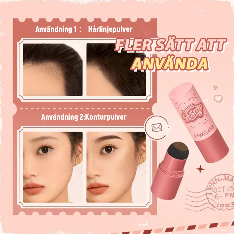 Dubbelanvänd hårfästepuder och ögonbrynspuder