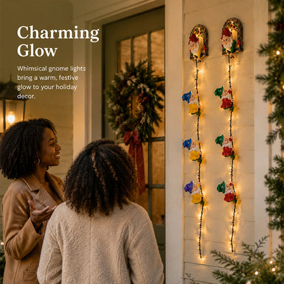 🎄  Climbing Gnome Christmas String Lights, Indoor Outdoor Wall Hanging Holiday Decor