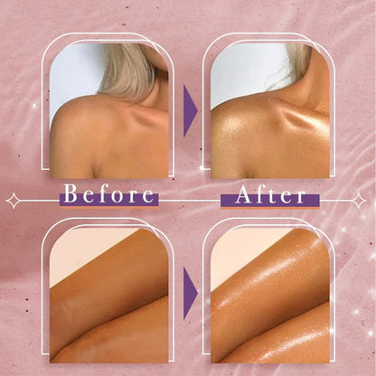 Uppiggande kroppsskimmer-glitter i en spray