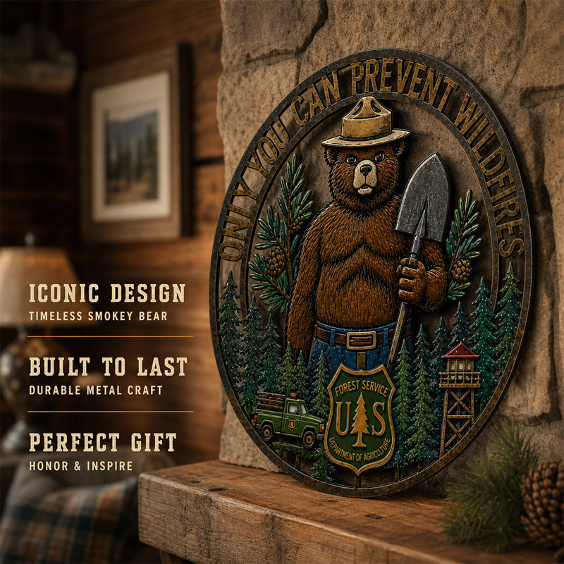 🐻Bear Wall Decor with "Only You Can Prevent Wildfires" Theme🪓