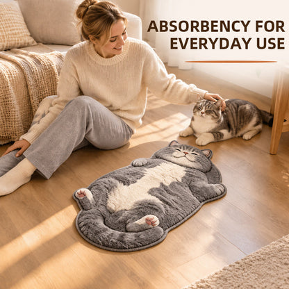 🐱Chubby tabby cat-shaped rug 🤎