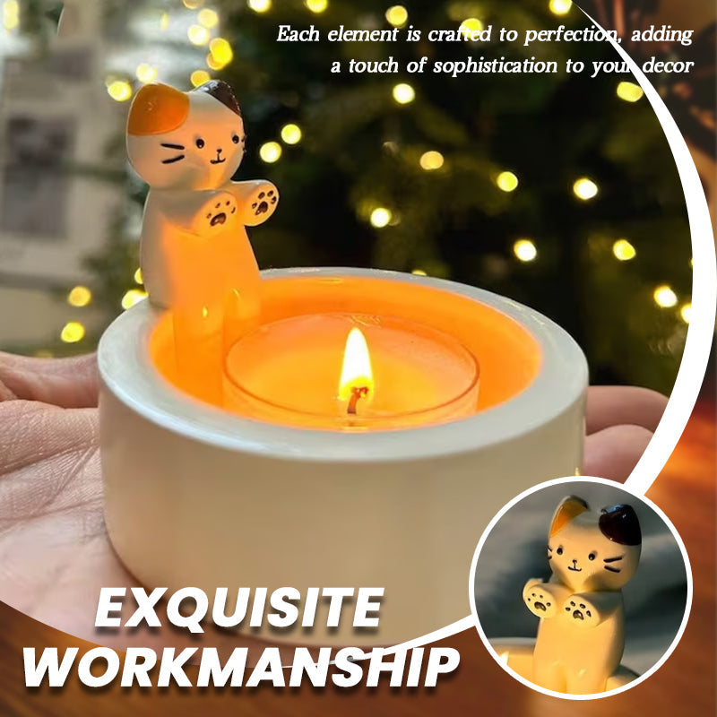 Valp Katt Kanin Tecknad Ljusstake Prydnadsföremål