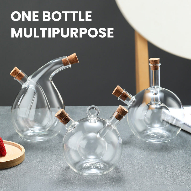🌟 Dubbelskiktad Svävande Glas Olje-flaska – Gör matlagningen vackrare och njut av varje droppe krydda! 🍶✨