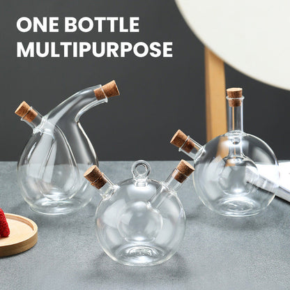 🌟 Dubbelskiktad Svävande Glas Olje-flaska – Gör matlagningen vackrare och njut av varje droppe krydda! 🍶✨