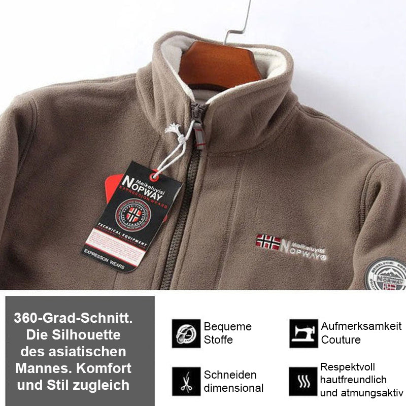 De bästa julklapparna - Tvålagers jacka med huva för män (originalprodukt av hög kvalitet) / vändbar polar fleecejacka