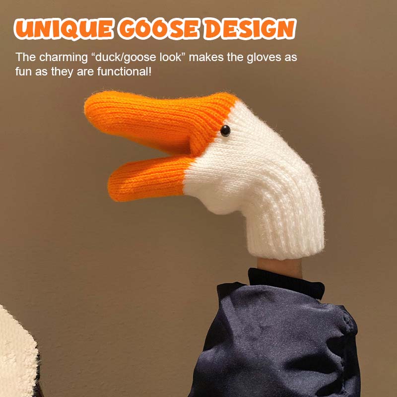 🧡🐥 Varmande Vinterhandskar med Söt Gåsdesign ❄️✨