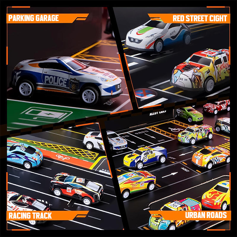 Presentset, inklusive mini-behållare för bilar med utdragbar baksida 🚗🎁