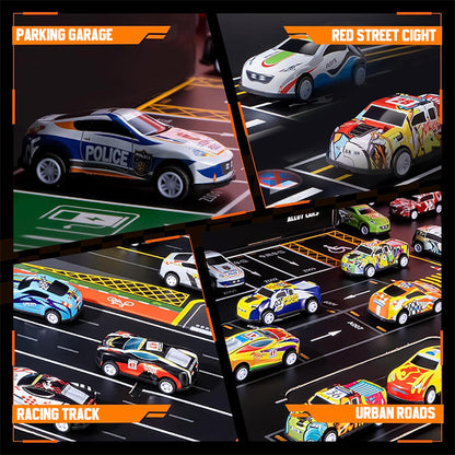 Presentset, inklusive mini-behållare för bilar med utdragbar baksida 🚗🎁