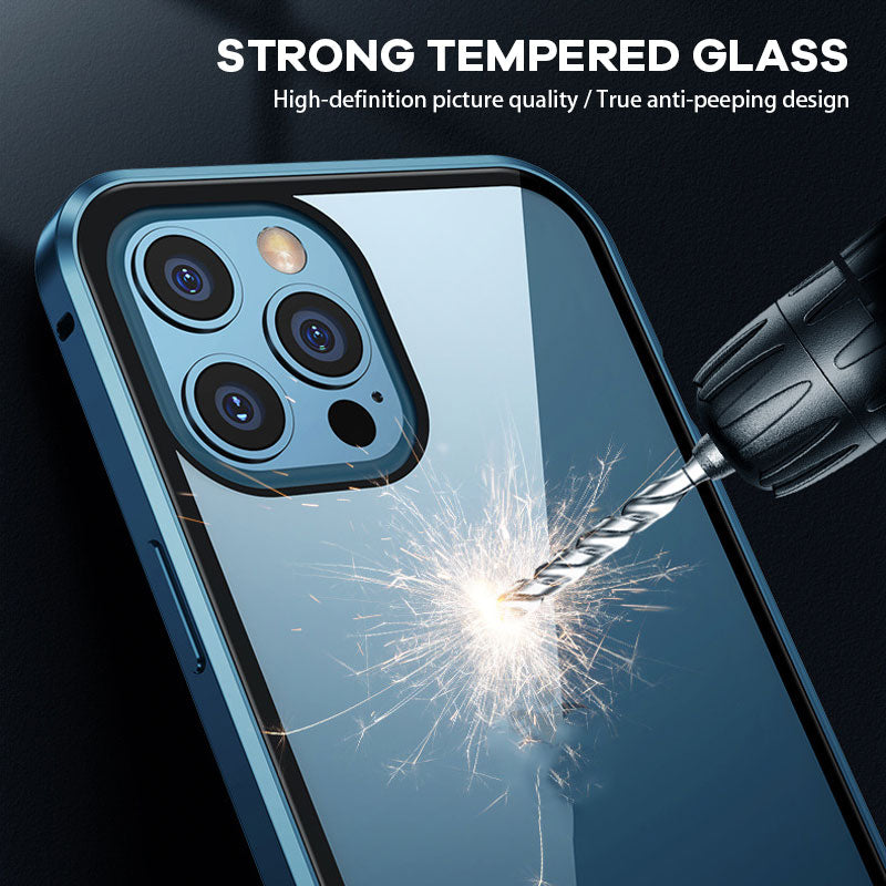 Uppgraderat dubbelsidigt magnetiskt mobilskal av glas med anti-peep