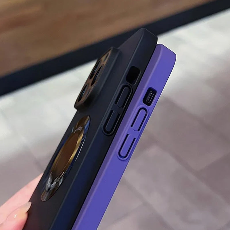 Mobilskal Allt-i-ett Linsfilm Läckagetikett Magnetiskt sug Frostat Komplett paket Skyddshölje