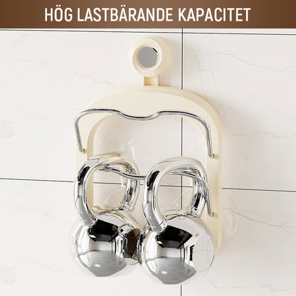 Väggmonterad Sugkopp Stansfri Grytlockshållare