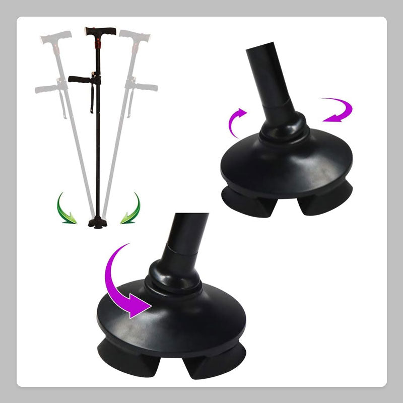 Larm LED Dubbelhandtag Äldrekäpp