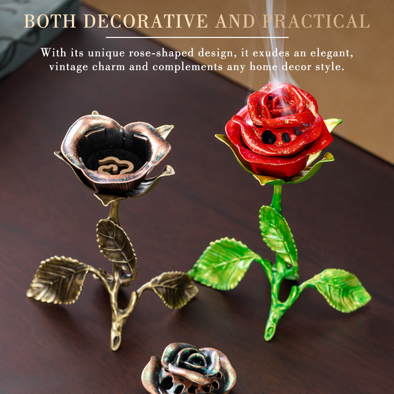 🌹💕 Vintage Rose Incense Burner – A Thoughtful Gift for Meditation & Relaxation Lovers ✨🕯️