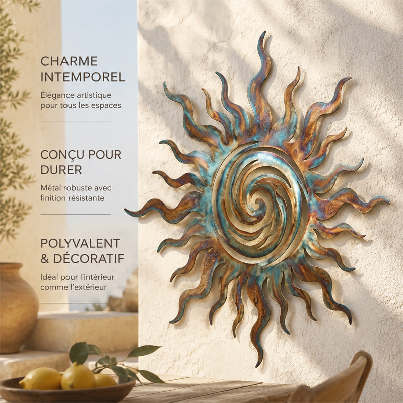 ☀️Swirl of Flames Sun Wall Hanging — Vintage Bohemian-style Metal Wall Decoration