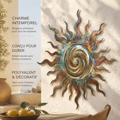 ☀️Swirl of Flames Sun Wall Hanging — Vintage Bohemian-style Metal Wall Decoration