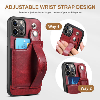 Bakstycke med korttyp Handledsrem Telefonfodral i läder