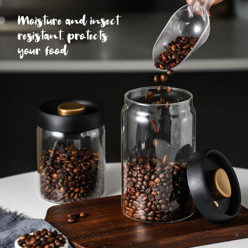 ☕ Vakuumförseglad Glasförvaringsburk | Skapad för kaffe, bevarar smaken längre ☕