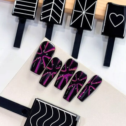 🌟[Nail Art Cat Eye Magnet Multifunctional Powerful Magnetic Strip Set] - Lås upp nya sätt att spela kreativ manikyr✨