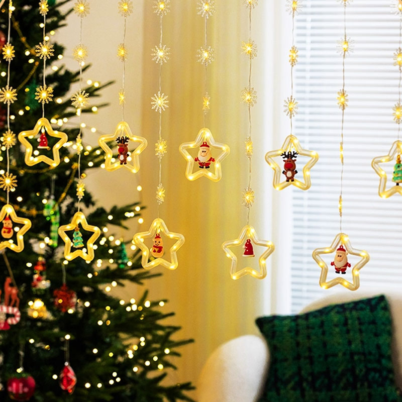 🎄✨ LED-julstämningsgardinljus · Lys upp varje festlig stund ✨🎄
