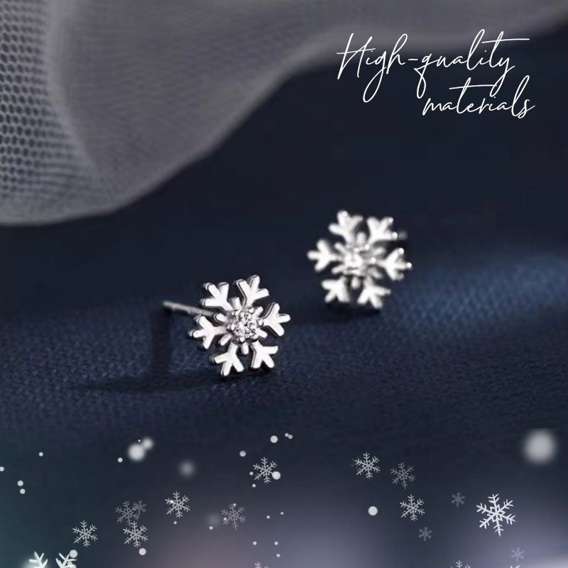 925 silverörhängen med snöflingor - elegant vinterglamour