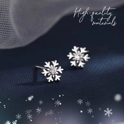 925 silverörhängen med snöflingor - elegant vinterglamour