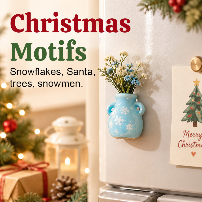 Christmas Mini Vase Fridge Magnets