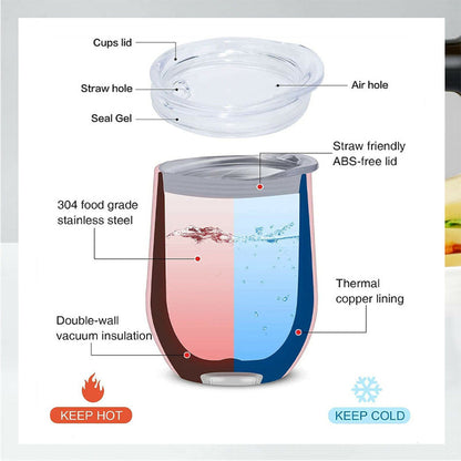 Creative Eggshell Cup - 12oz Stainless Steel Wine Cup