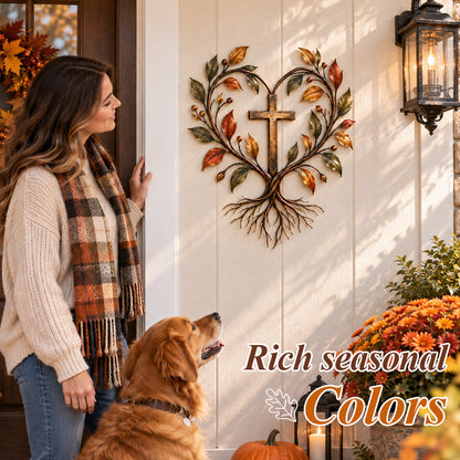 🍂✝️ Autumn Cross – Fall Harvest Wall Decor